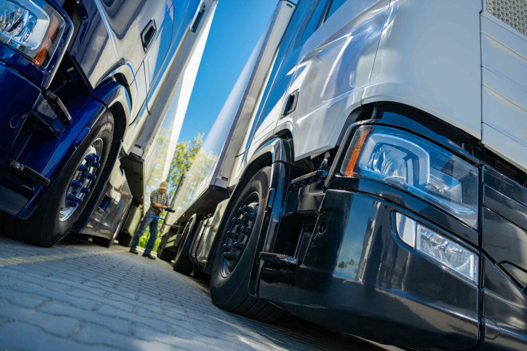 A fleet of commercial vehicles